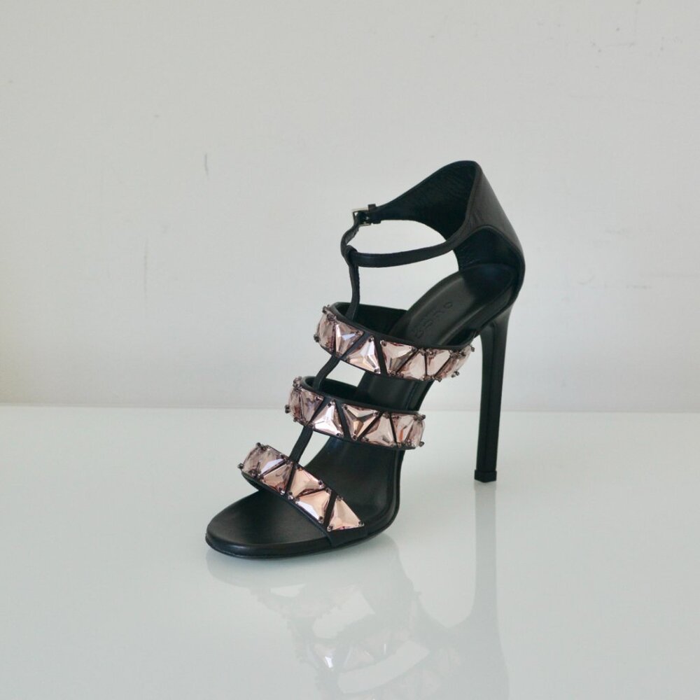 NIB Gucci Crystal Triple-Band High-Heel Sandals - Picture 4 of 8